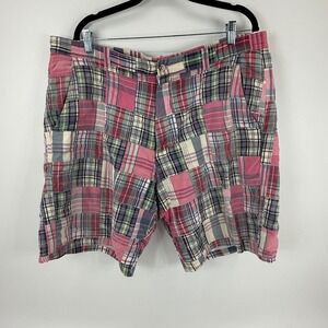 Cape Madras Mens Patchwork Plaid Shorts Multi Color Cotton 40 Preppy Coastal